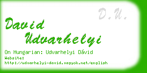 david udvarhelyi business card